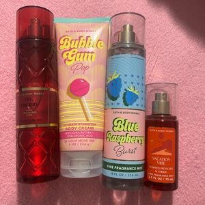 Bath & Body Works Cherry Oil and Blue Raspberry Mist Set